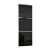 Linear Sliding Wardrobe Door 3 Panel Black Glass With Silver Frame (W)762mm -Famous Furniture Store 12804492 1474840490287266