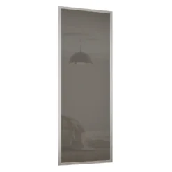 Ellipse Sliding Wardrobe Door 1 Panel Cappuccino Glass With Aluminium Frame (W)914mm