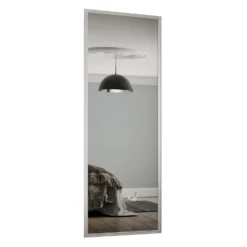 Ellipse Sliding Wardrobe Door 1 Panel Mirror With Aluminium Frame (W)914mm