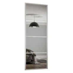 Ellipse Sliding Wardrobe Door 4 Panel Mirror With Aluminium Frame (W)610mm