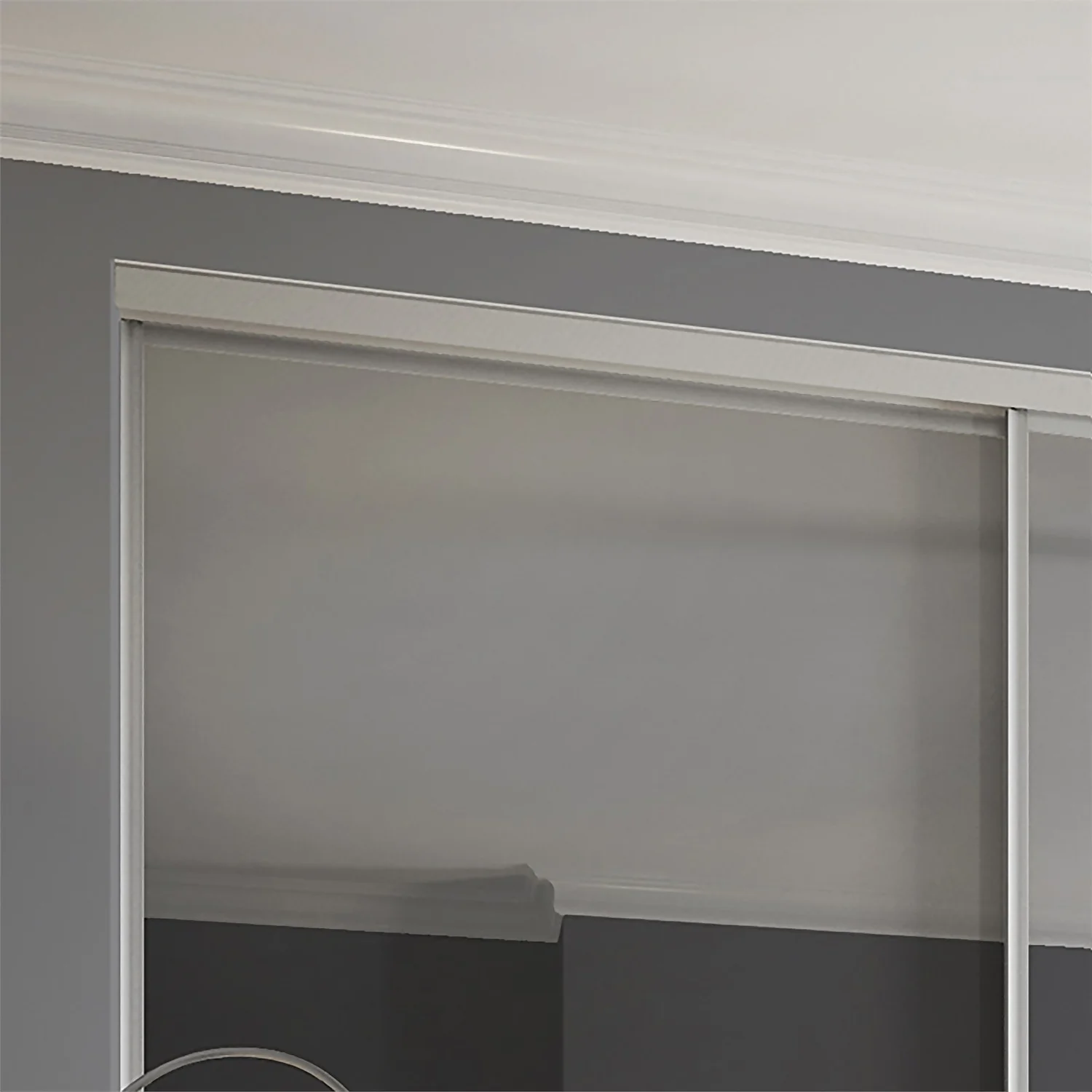 Duo Sliding Wardrobe Door Arctic White Glass / Mirror With Aluminium Frame (W)610mm 5 Duo Sliding Wardrobe Door Arctic White Glass / Mirror With Aluminium Frame (W)610mm - Image 3