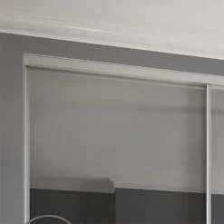 Duo Sliding Wardrobe Door Cappuccino Glass / Mirror With Aluminium Frame (W)610mm -Famous Furniture Store 12807032 7614843069245834