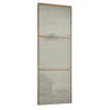 Linear Sliding Wardrobe Door 3 Panel Arctic White Glass With Oak Frame (W)610mm -Famous Furniture Store 12811778 1954843064239989