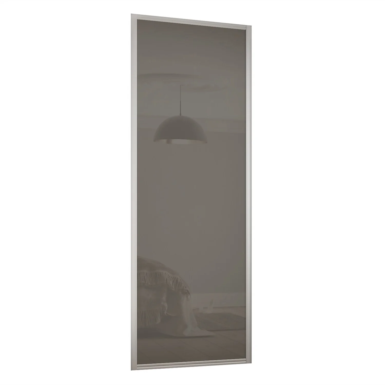 Ellipse Sliding Wardrobe Door 1 Panel Cappuccino Glass With Aluminium Frame (W)610mm 3 Ellipse Sliding Wardrobe Door 1 Panel Cappuccino Glass With Aluminium Frame (W)610mm