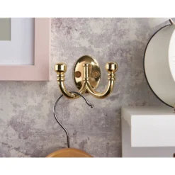 Ball End Double Robe Hook - Polished Brass -Famous Furniture Store 12817508 6184995165349317