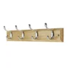 4 Coat Polished Chrome Hooks On Pine Stepped Board -Famous Furniture Store 12821181 5844843364791779