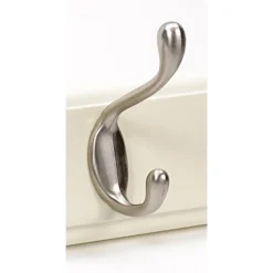 2 Coat Satin Nickel Hooks On Cream Stepped Board -Famous Furniture Store 12821284 5994964414443527