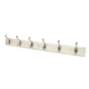 6 Coat Satin Nickel Hooks On Cream Stepped Board -Famous Furniture Store 12821285 7934845727525143
