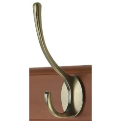 6 Victorian Antiqued Brass Hooks On Oak Stepped Board -Famous Furniture Store 12821288 1264847704977693