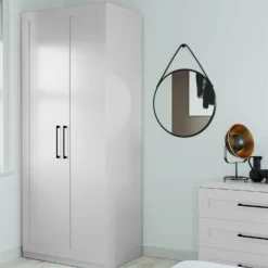 Fitted Bedroom Shaker Double Wardrobe - Grey