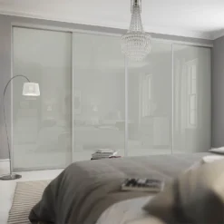 Duo Sliding Wardrobe Door Bronze Mirror /Arctic White Glass With Aluminium Frame (W)914mm -Famous Furniture Store 12835147 2044833223012575