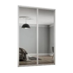 Shaker 2 Door Sliding Wardrobe Kit Mirror With White Frame (W)1449 X (H)2260mm