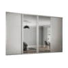 Shaker 4 Door Sliding Wardrobe Kit White Panel / Mirror With White Frame (W)2898 X (H)2260mm -Famous Furniture Store 12835174 5814831967613576