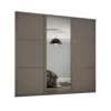 Shaker 3 Door Sliding Wardrobe Kit Stone Grey Panel / Mirror With Stone Grey Frame (W)2136 X (H)2260mm -Famous Furniture Store 12835326 3674831960990182