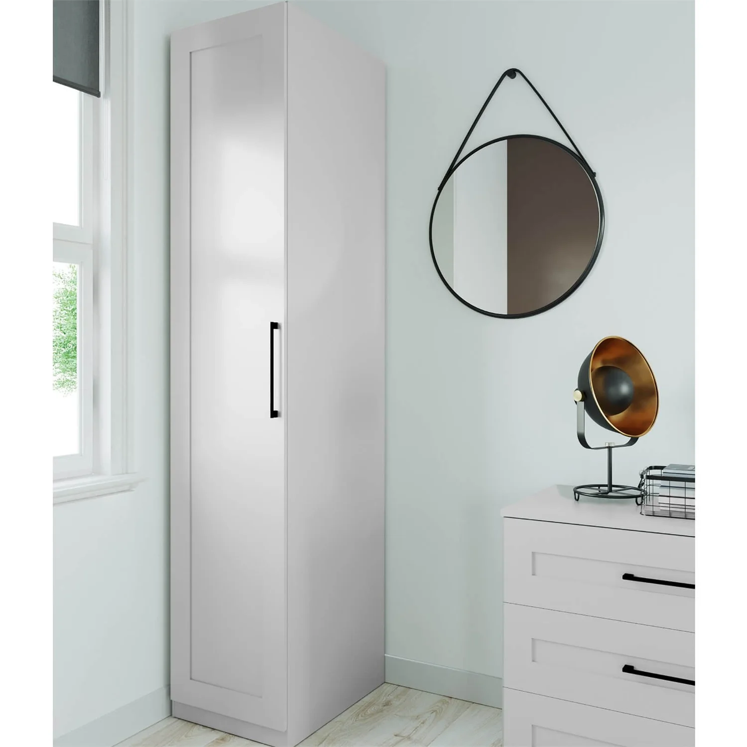 Fitted Bedroom Shaker Single Wardrobe - Grey 3 Fitted Bedroom Shaker Single Wardrobe - Grey
