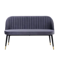 Illona Velvet Dining Bench - Grey -Famous Furniture Store 12838433 1274832984636496