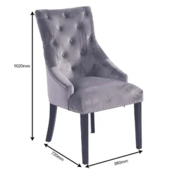 Annabelle Velvet Dining Chairs - Set Of 2 - Grey -Famous Furniture Store 12838750 2044904215314738