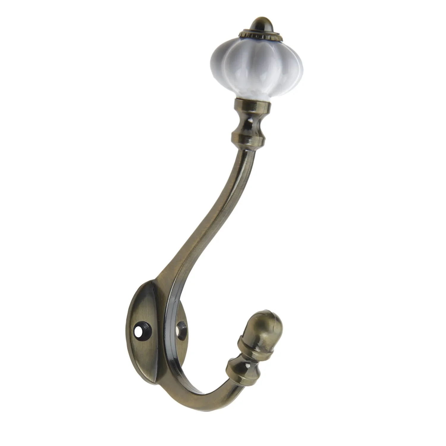Ceramic Hook - Antique Brass 3 Ceramic Hook - Antique Brass