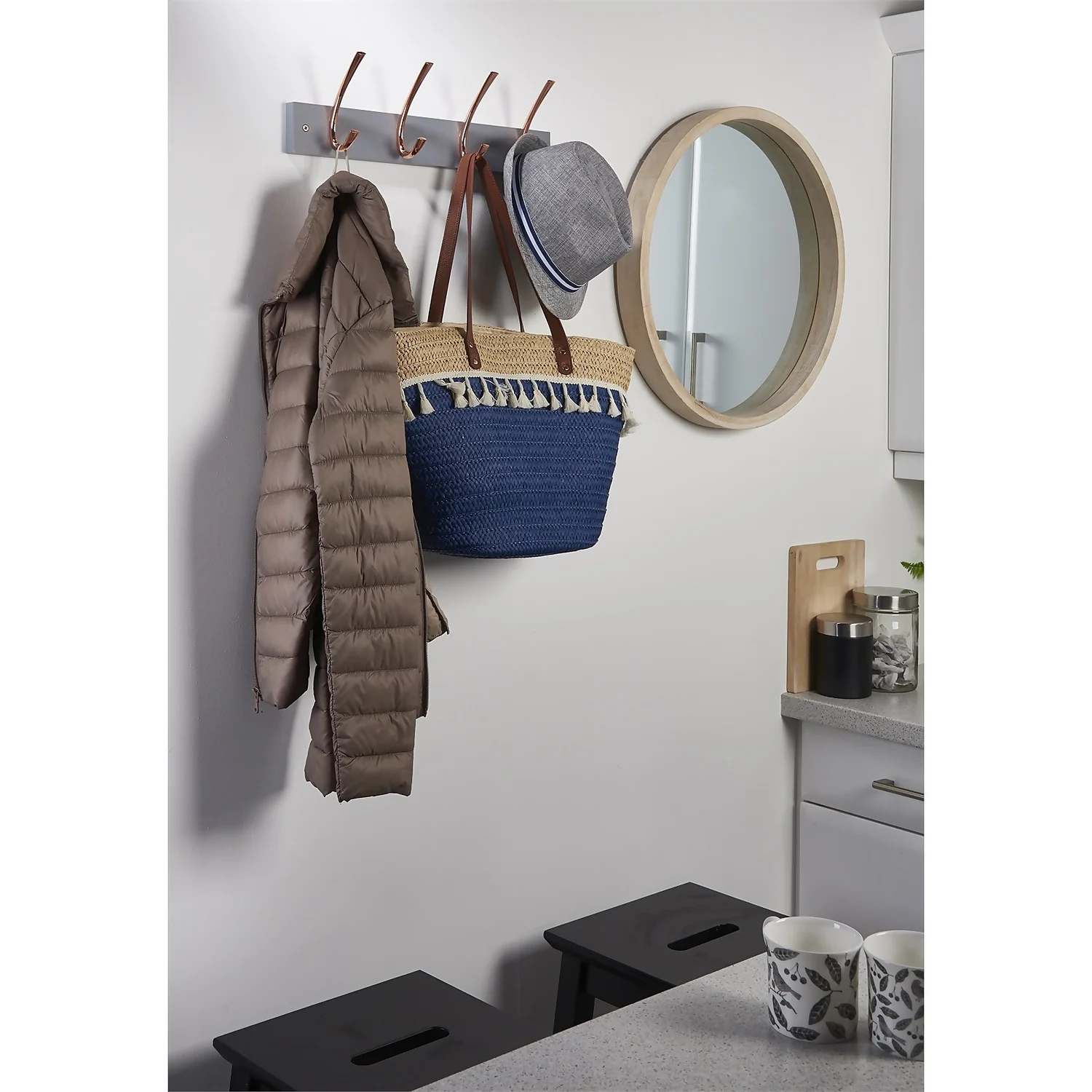 4 Large Rib Copper Hook On Slate Grey Bloc Board 3 4 Large Rib Copper Hook On Slate Grey Bloc Board - Image 2