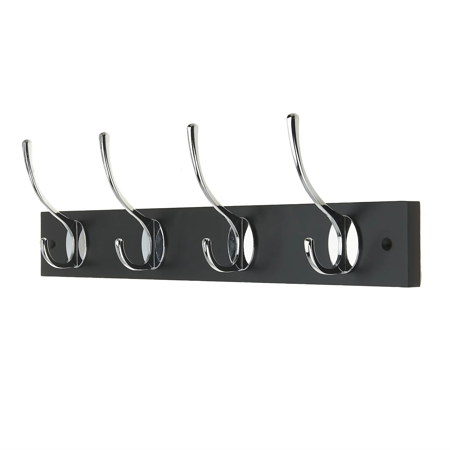 4 Victorian Chrome Hooks On Black Bloc Board 3 4 Victorian Chrome Hooks On Black Bloc Board