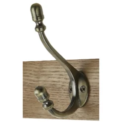 6 Deco Antique Brass Hook On Light Rustic Board -Famous Furniture Store 12839317 1724847724879984