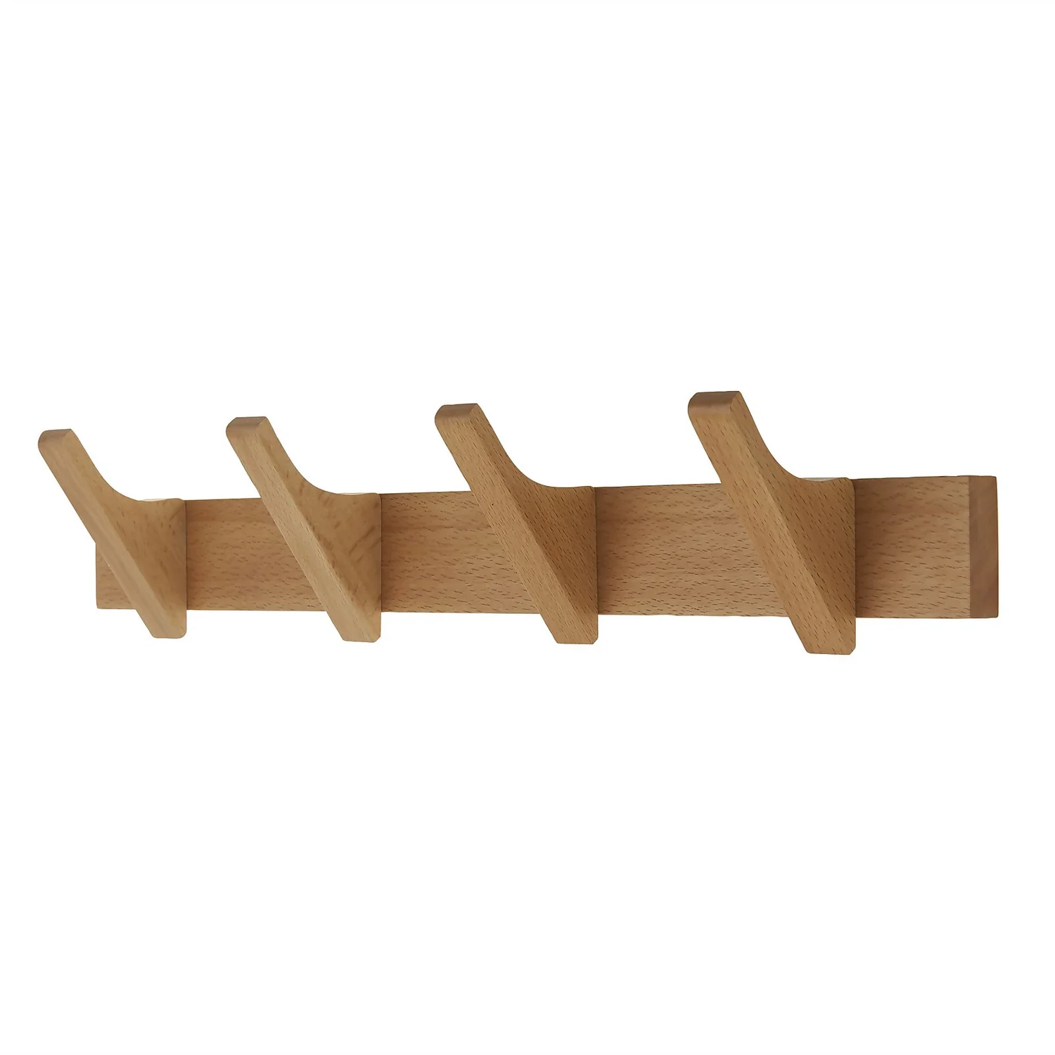 4 Hooks Wooden Strip Rail 3 4 Hooks Wooden Strip Rail