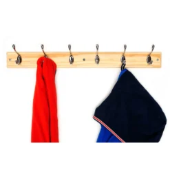6 Coat Polished Chrome Hooks On Pine Stepped Board -Famous Furniture Store 12845298 1474833226062081