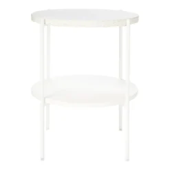 Solna Terrazo Side Table - White -Famous Furniture Store 12876028 1984886270350092