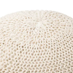 Charles Chunky Knit Pouffe - Cream -Famous Furniture Store 12882880 1374898261755326