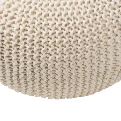 Charles Chunky Knit Pouffe - Cream -Famous Furniture Store 12882880 1564898261798049