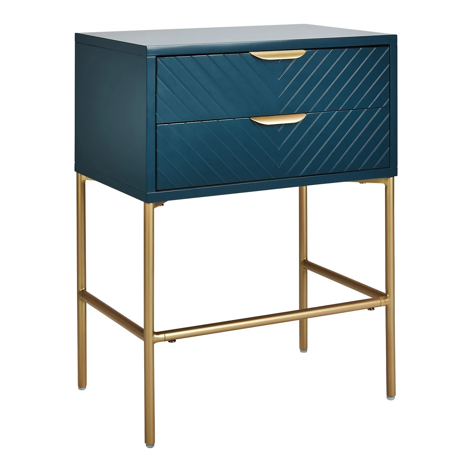 House Beautiful Trixie 2 Drawer Bedside Table - Blue 3 House Beautiful Trixie 2 Drawer Bedside Table - Blue