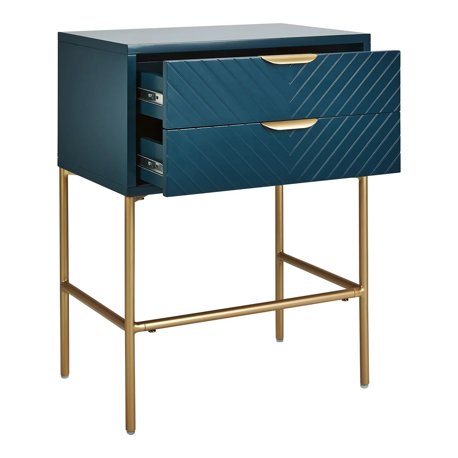 House Beautiful Trixie 2 Drawer Bedside Table - Blue 5 House Beautiful Trixie 2 Drawer Bedside Table - Blue - Image 3