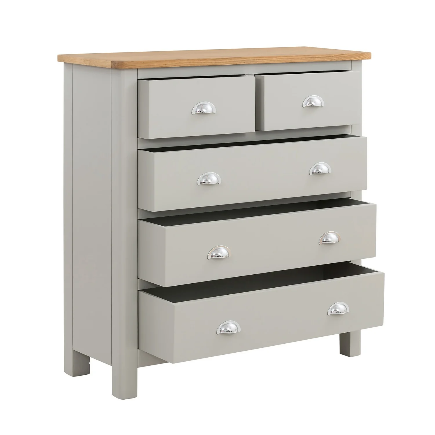 Norbury 5 Drawer Chest - Grey 5 Norbury 5 Drawer Chest - Grey - Image 3