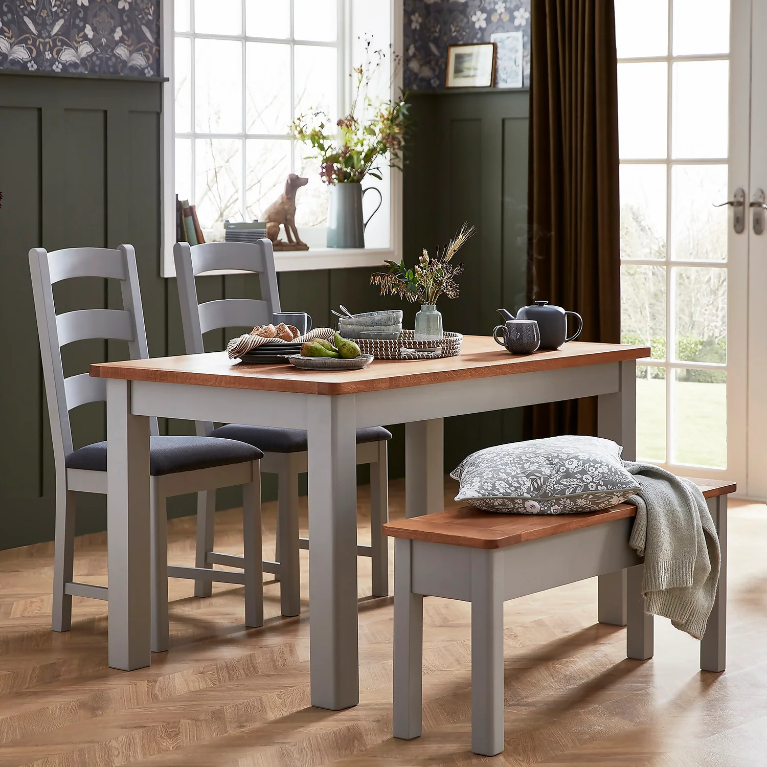 Norbury 6 Seater Dining Table - Grey 4 Norbury 6 Seater Dining Table - Grey - Image 2