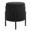 Tori Boucle Footstool - Black -Famous Furniture Store 13130401 1114919264403102