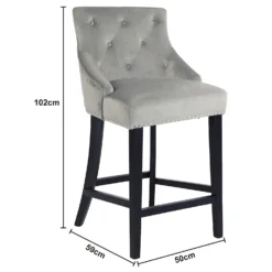 Annabelle Velvet Bar Stool - Grey 15 Annabelle Velvet Bar Stool - Grey -Famous Furniture Store 13223761 2104927306648863