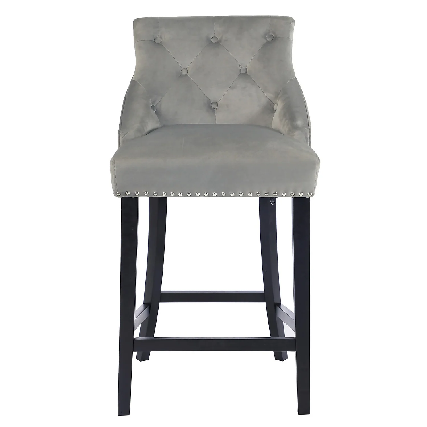 Annabelle Velvet Bar Stool - Grey 5 Annabelle Velvet Bar Stool - Grey - Image 3