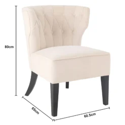 Sadie Velvet Accent Chair - Ivory -Famous Furniture Store 13223762 1644927512217629