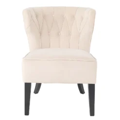 Sadie Velvet Accent Chair - Ivory -Famous Furniture Store 13223762 2104927512026442