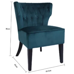 Sadie Velvet Accent Chair - Aegean Blue -Famous Furniture Store 13223769 1444958840774388