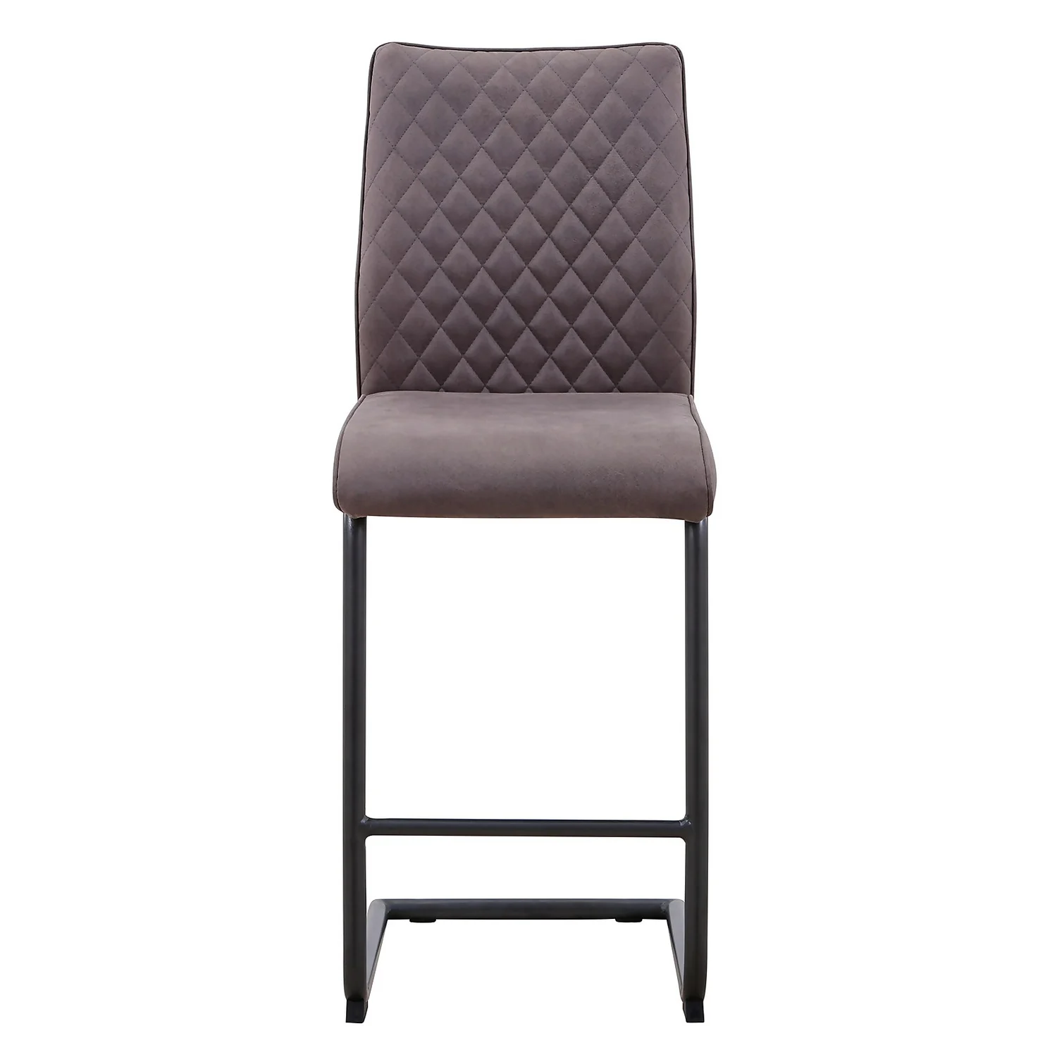 Skelby Faux Leather Bar Stool - Elephant Grey 3 Skelby Faux Leather Bar Stool - Elephant Grey - Image 2