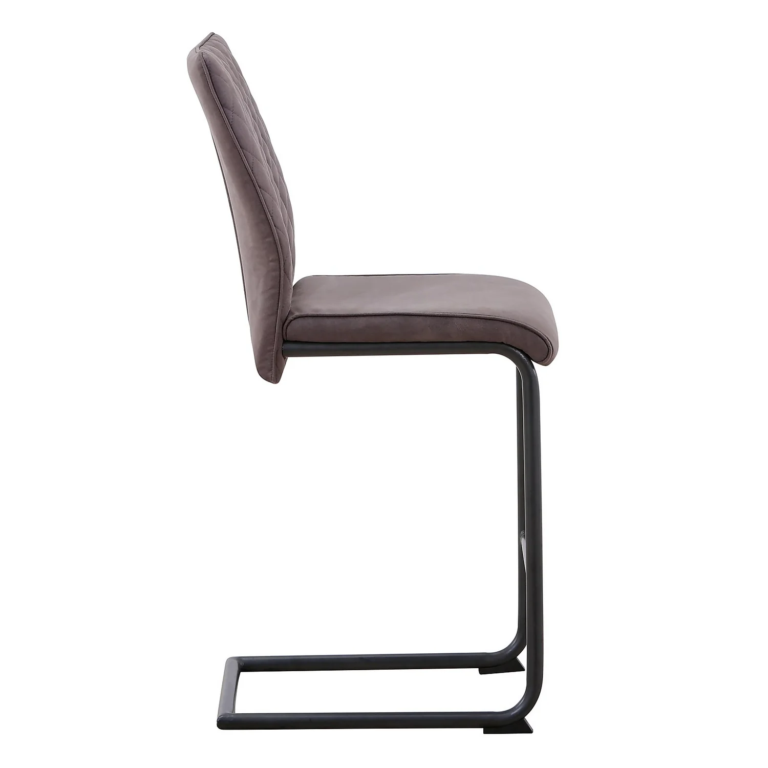 Skelby Faux Leather Bar Stool - Elephant Grey 4 Skelby Faux Leather Bar Stool - Elephant Grey - Image 3