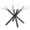 Ludlow Round Glass Dining Table - Charcoal 2 Ludlow Round Glass Dining Table - Charcoal -Famous Furniture Store 13244362 2424947243449697