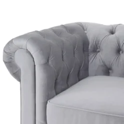 Chesterfield Velvet Armchair - Silver -Famous Furniture Store 13302342 1374961771221857