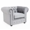 Chesterfield Velvet Armchair - Silver -Famous Furniture Store 13302342 4195036616364149