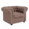 Chesterfield Faux Leather Armchair - Tan -Famous Furniture Store 13514410 1195036616364605
