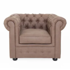 Chesterfield Faux Leather Armchair - Tan 9 Chesterfield Faux Leather Armchair - Tan -Famous Furniture Store 13514410 4174961771175333