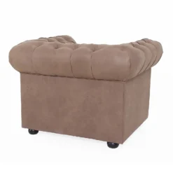 Chesterfield Faux Leather Armchair - Tan 10 Chesterfield Faux Leather Armchair - Tan -Famous Furniture Store 13514410 7794961771223147