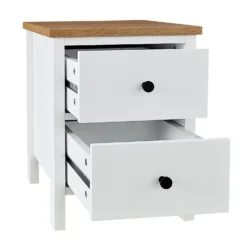 Ren 2 Drawer Bedside Table - White -Famous Furniture Store 13633736 3734975192738809