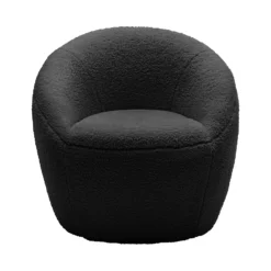 Bernie Boucle Chunky Tub Chair - Black -Famous Furniture Store 13644161 2214997056788753
